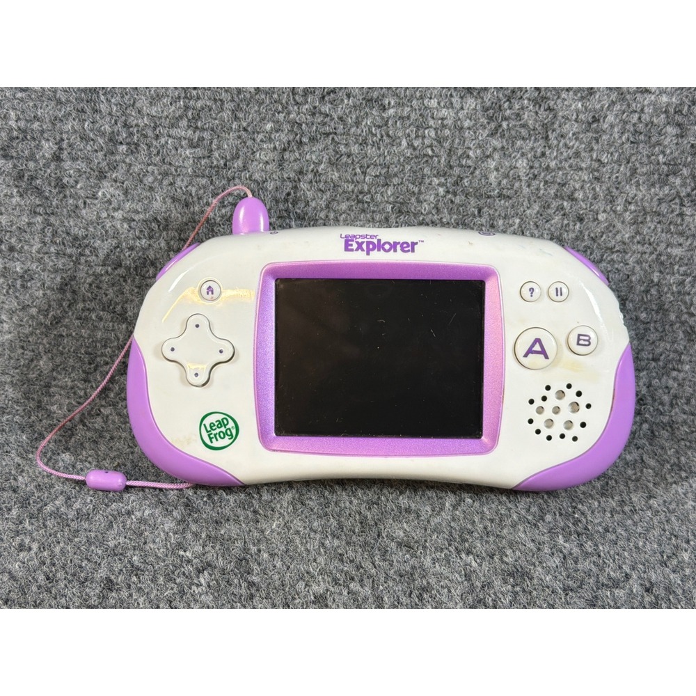 LeapFrog Leapster Explorer Handheld Learning Game System White Purple Tested
